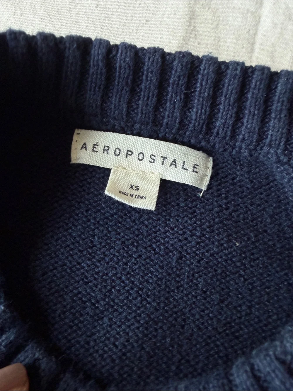Aeropostale American Flag Oversized Sweater XS Navy Americana Preppy